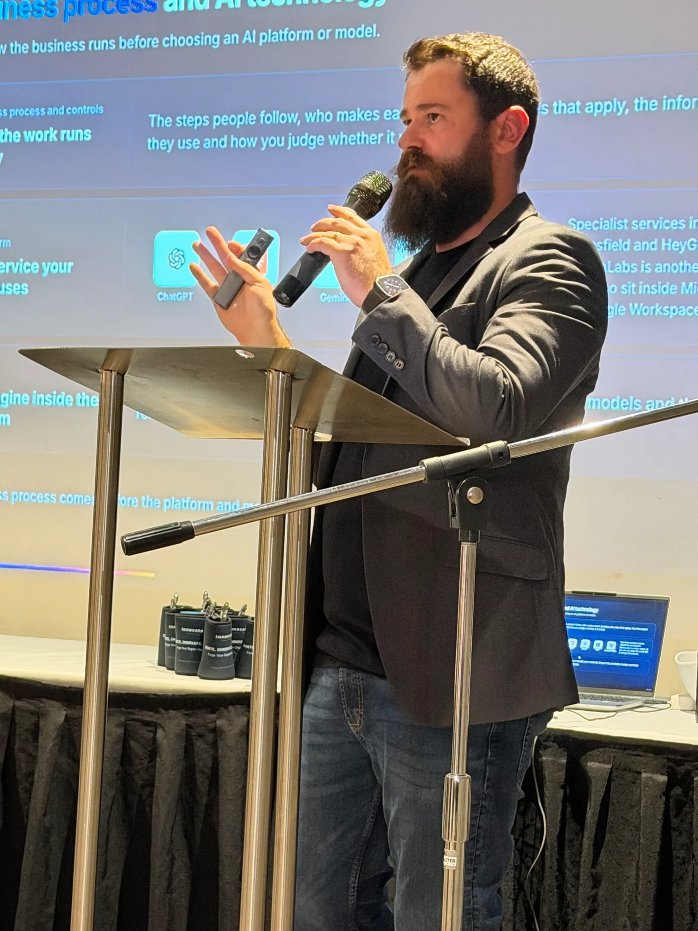 Todd Johnson speaking about AI at Brisbane North Chamber of Commerce